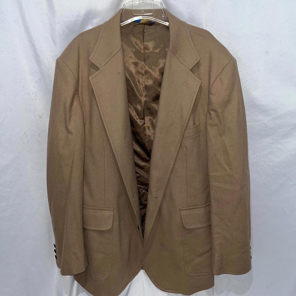 Pendleton Men's Blazer Jacket Size 46 Tan Vintage Virgin Wool Made in Portland